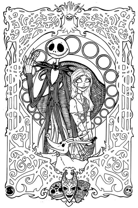 Oh christmas tree coloring page by u create. Nightmare Before Christmas Art Nouveau | Halloween ...