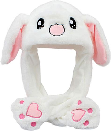 Focupaja Bunny Hat With Moving Ears Rabbit Hat With Ears Plush Animal