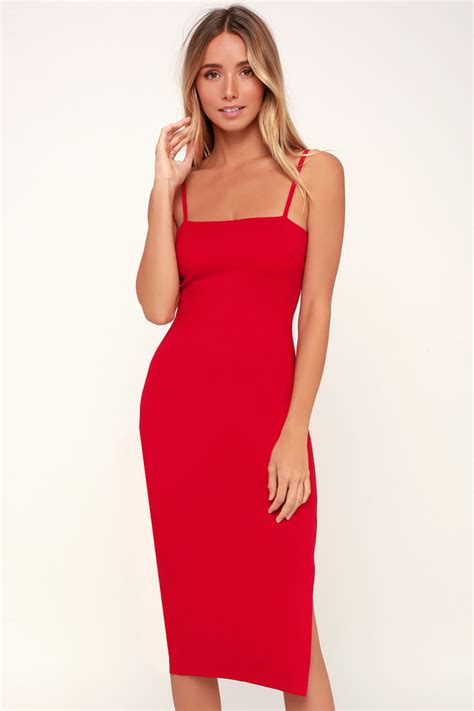 Sexy Red Dress Bodycon Dress Midi Dress Dress Lulus