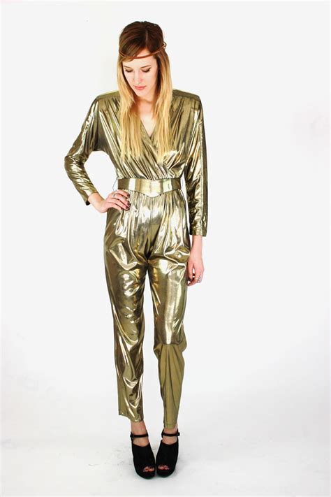 Gold Lame Jumpsuit Romper By Joan Walters Gold Lame Jumpsuit Romper