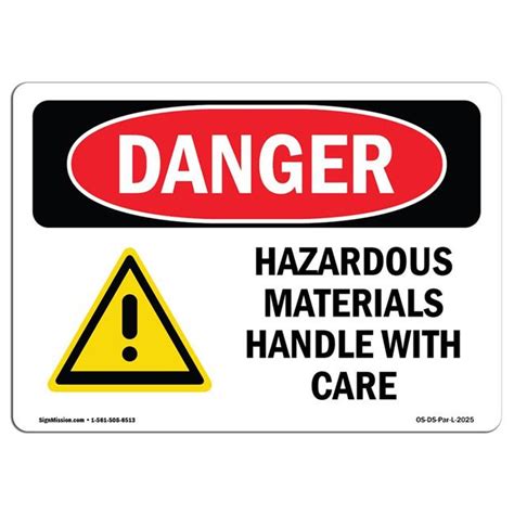 SignMission OS DS D 35 L 2025 OSHA Danger Sign Hazardous Materials