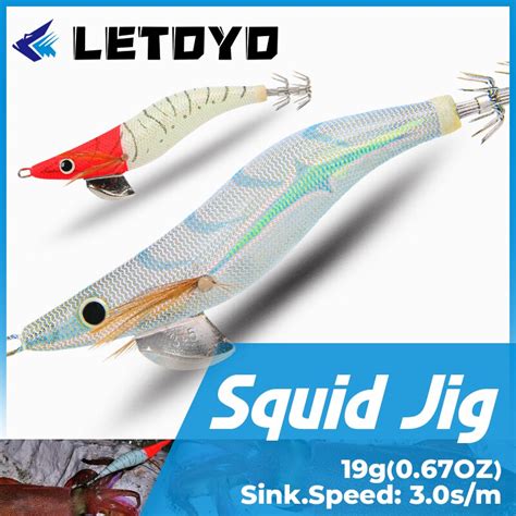 LETOYO Rattle Eging Jigs Fishing Squid Lure 3 5 19g EGI Jigging