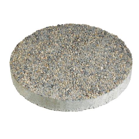 Oldcastle 16 In X 16 In Round Exposed Aggregate Gray Concrete Step