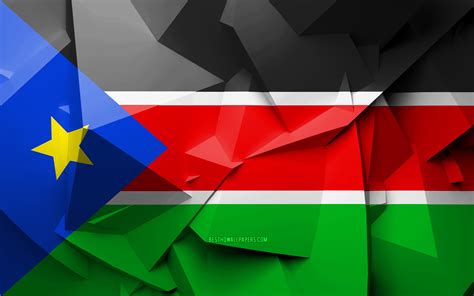 download imagens 4k bandeira do sudão do sul arte geométrica países da áfrica bandeira do