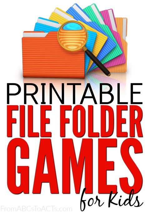 75 Printable File Folder Games For Kids From Abcs To Acts