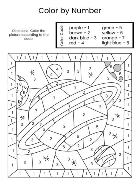 Planet Color By Number Free Printable Planet Colors Planet