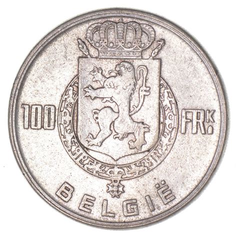 Silver 1951 Belgium 100 Frank World Silver Coin 180 Grams Property Room