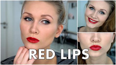 Mein Perfektes ROTE LIPPEN MAKE UP Perfect Red Lips Tutorial YouTube
