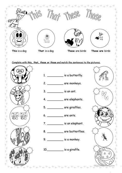 This That These Those Worksheet Free Esl Printable Worksheets