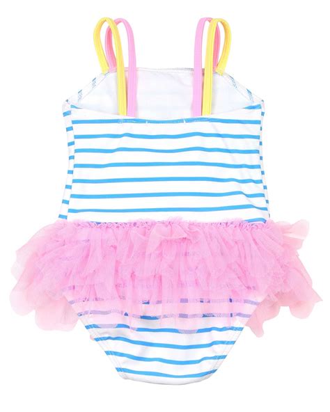 Kate Mack Girls Tropical Sensation Striped Swimsuit Biscotti And Kate