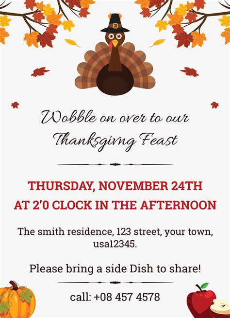 Editable Thanksgiving Invitation Template