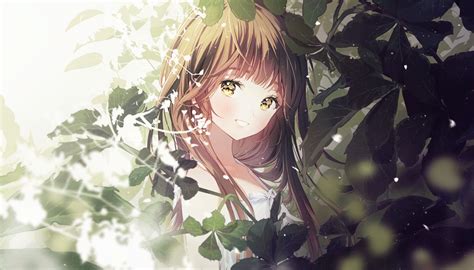Anime Girl With Brown Hair Wallpaper