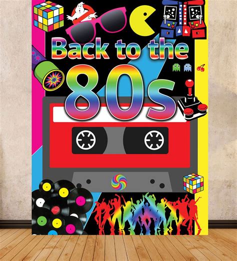 Xuhal 80s Party Decorations Back To The 80s Party Backdrop Banner With