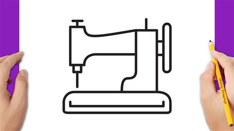 How To Draw A Sewing Machine Youtube