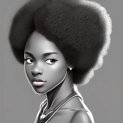 Garota Negra Com Um Afro Em Estilo Anime · Creative Fabrica