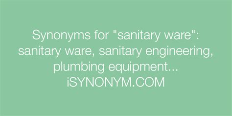 Synonyms For Sanitary Ware Sanitary Ware Synonyms Isynonymcom