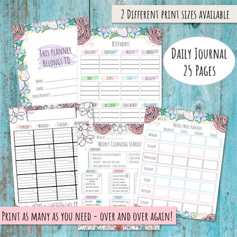 Organized Chaos Printable Planner Bundle 25 Pages Etsy