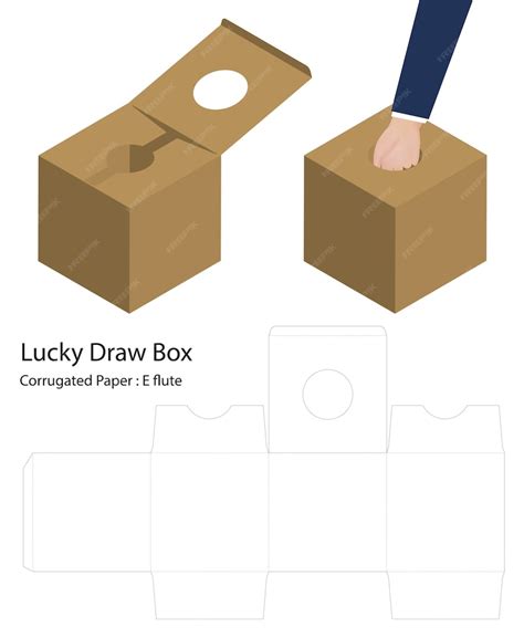 Premium Vector Lucky Draw Box 3d Mockup With Dieline