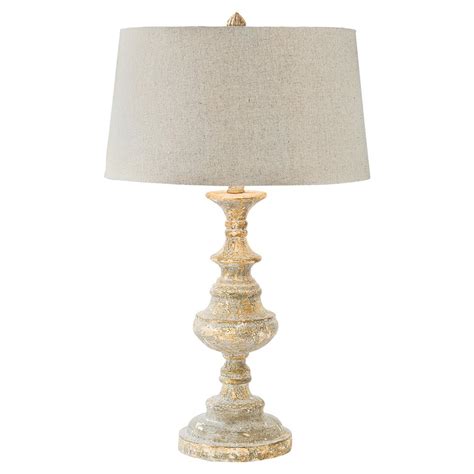 Riom French Country Rustic Turned Wood Table Lamp Kathy Kuo Home