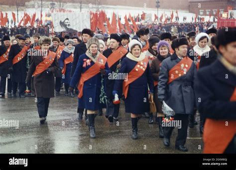Red Square Parade In Moscow On The 60th Anniversary Of The October