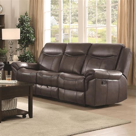 Coaster Sawyer Motion Motion Sofa With Pillow Arms And Outlet Rifes