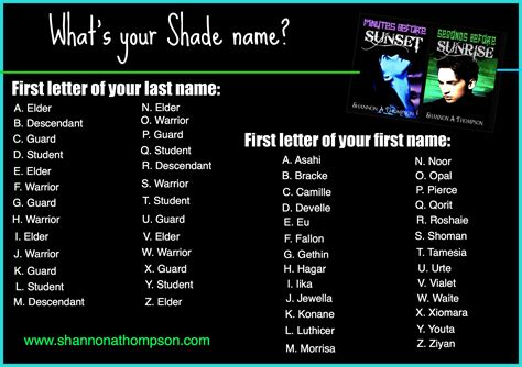 Whats Your Shade Name And Other Author Announcements Shannon A Thompson