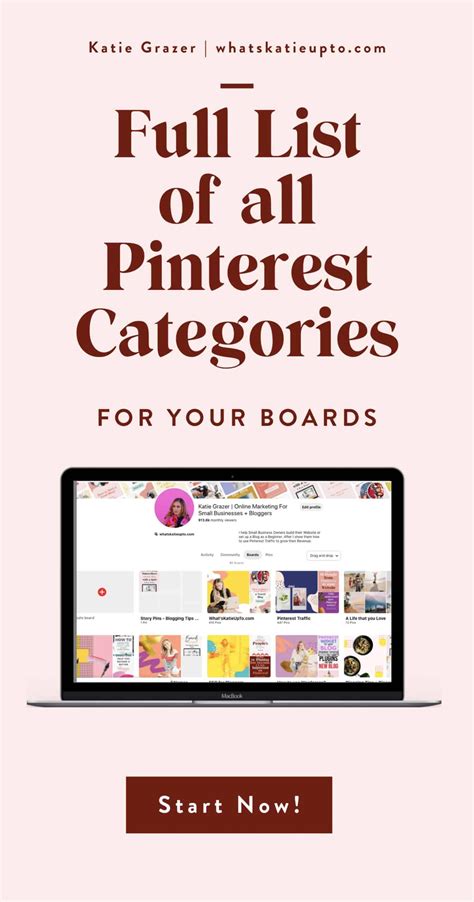 How To Choose Pinterest Categories For Your Boards Full List Artofit