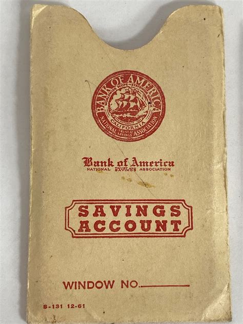 Vintage Bank Of America Savings Book Booklet With Cover 1950s Ca Etsy