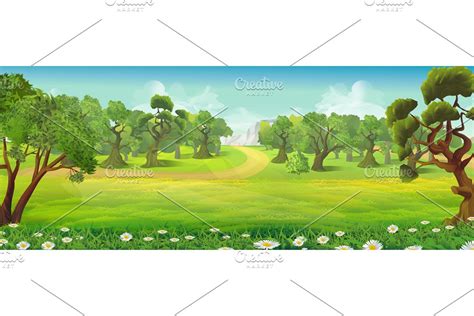 Nature Landscape Vector Backgrounds Pre Designed Illustrator