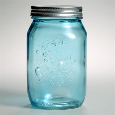 7 Light Blue Glass Mason Jars Set Of 6 World Market