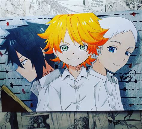 14 works in ray (the promised neverland)/reader. Emma, Ray e Norman (The Promised Neverland) | Desenhos ...