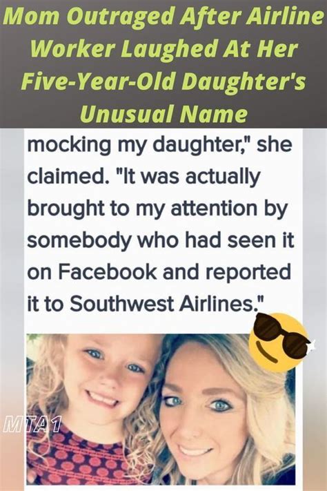 Mom Outraged After Airline Worker Laughed At Her Five Year Old Daughter S Unusual Name Artofit