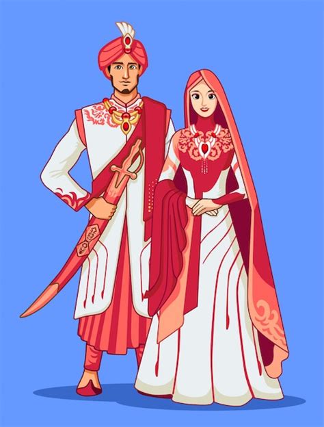Premium Vector Pakistani Brides With Pink Traditional Dress