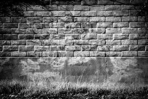 Distressed Brick Wall In Black And White Stock Photo Image Of