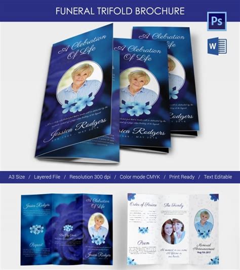 17 Funeral Trifold Brochure Templates Word Psd Format Download