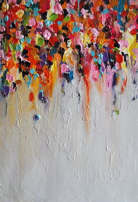 The background below was rolled on, followed by an impasto painting with a palette knife for the flower. 90 Easy Abstract Painting Ideas that look Totally Awesome