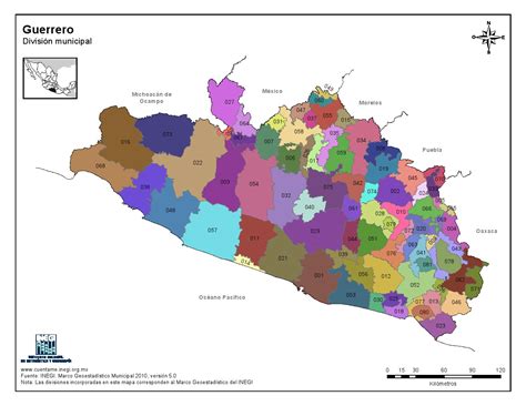 Mapa Para Imprimir De Guerrero Mapa En Color De Los Municipios De
