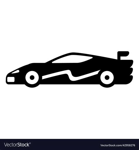 Black Race Car Cut Out High Quality Royalty Free Vector