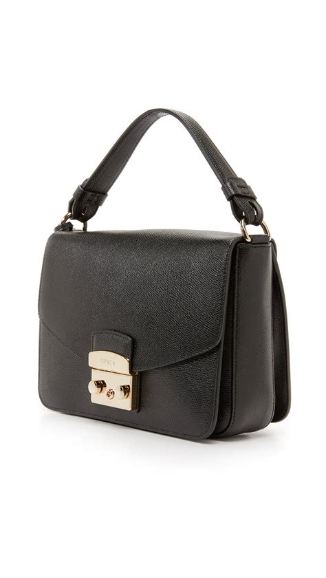 Furla Leather Metropolis Small Shoulder Bag In Onyx Black Lyst