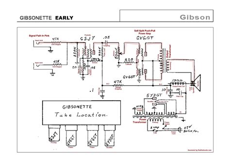 A large online repository or library of guitar pedal schematics, layouts, pcb transfers, and tagboard layouts. Gibson Gibsonette Annotated Schematic | Diy guitar amp ...