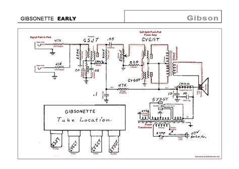 Gibson schematics amp and instrument schematics from the famous guitar maker. Gibson Gibsonette Annotated Schematic | Diy guitar amp ...