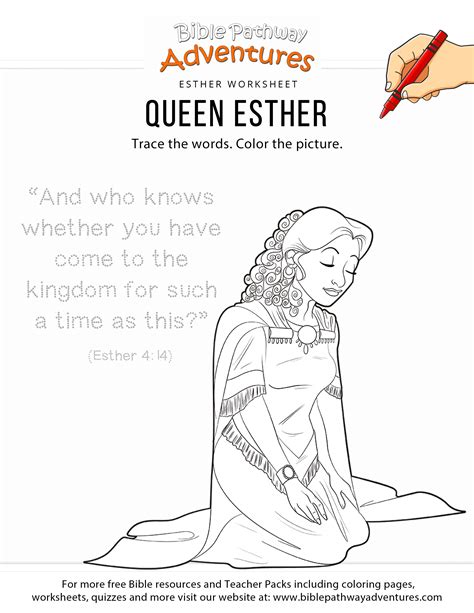 Coloring pages queen esther, free bible coloring pages queen we hope your happy with this coloring pages queen esther idea. Queen Esther copywork and coloring page - Bible Pathway ...