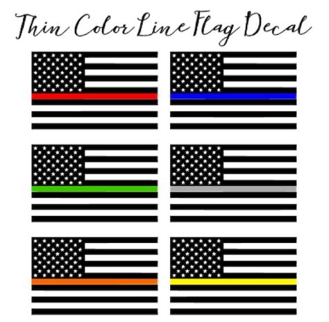 Thin Color Line Flag Decal