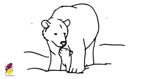Polar Bear With Baby Bear Cute Drawing How To Draw A Polar Bear