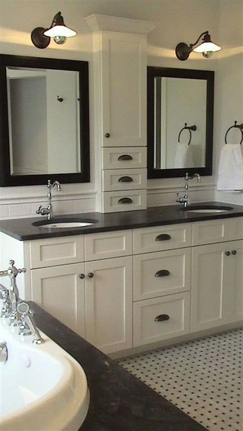 Victorian bathroom design ideas with dark wood cabinets. dark countertops light cabinets in 2020 | Small bathroom ...
