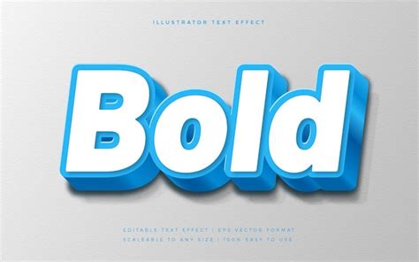 Premium Vector Blue Bold 3d Text Style Font Effect