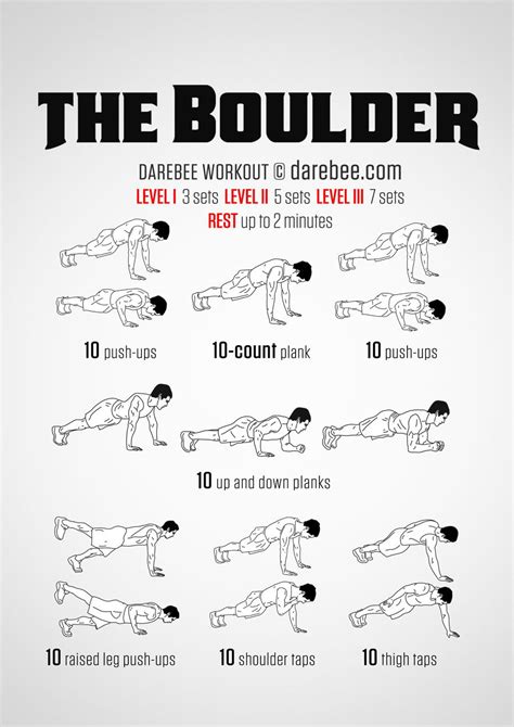 The Boulder Workout Darbee Workout Home Workout Men Push Up Workout