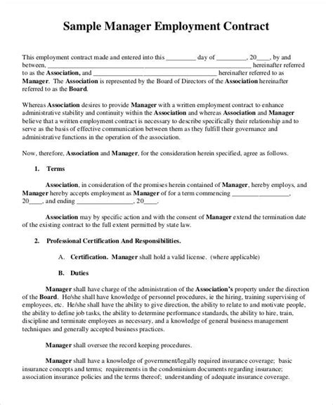 It saves both time and money. Employment Contract Template - 21+ Sample Word, Apple ...