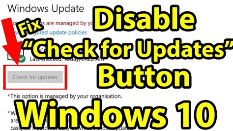 Disable “check For Updates” Button In Windows 10 Check For Updates