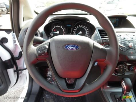 2016 Ford Fiesta S Sedan Charcoal Black Steering Wheel Photo 106440621